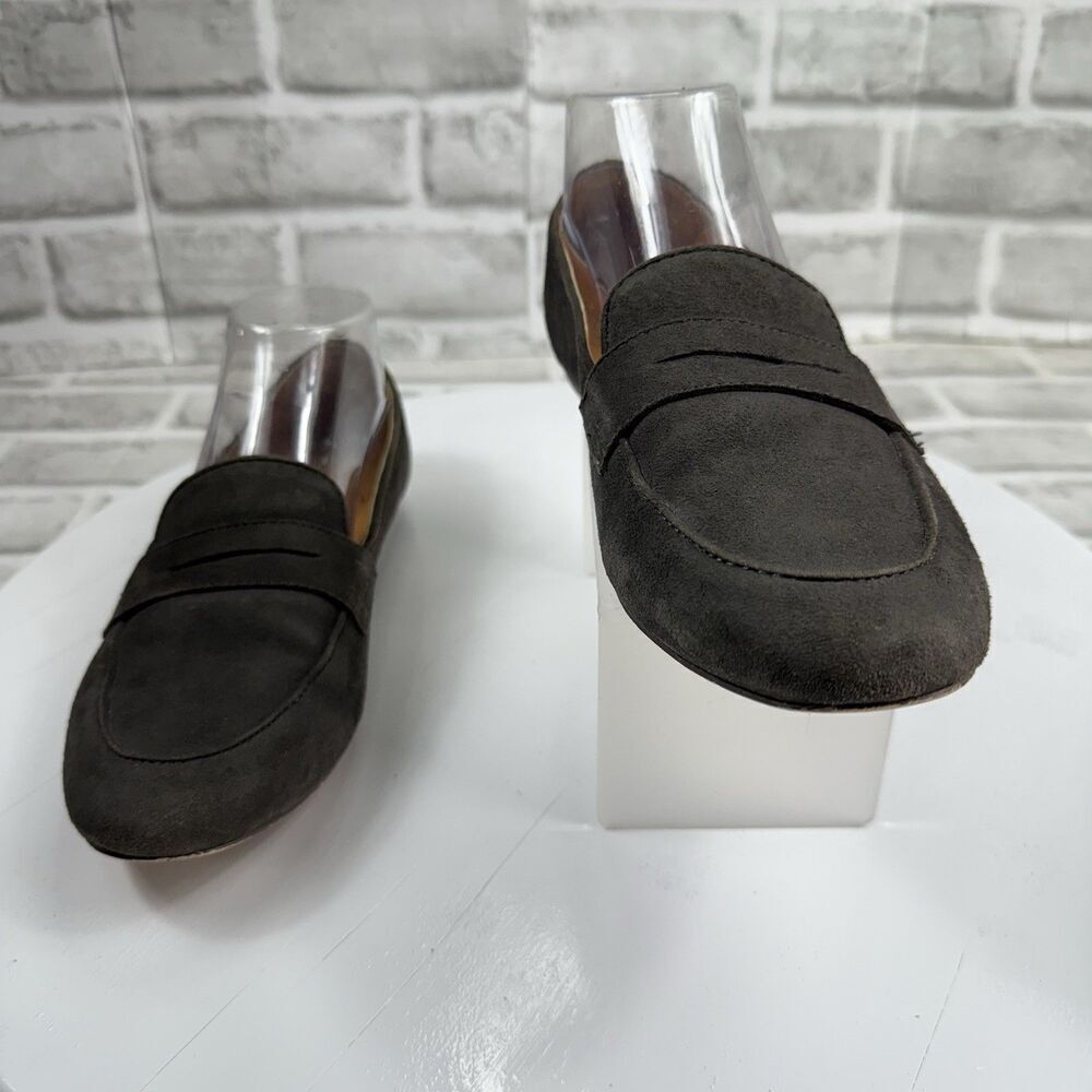 J.Crew Women's Size 7.5 Grey Suede Leather Comfort Penny Loafers - Picture 4 of 12